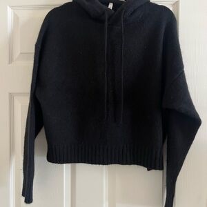 Aritzia Babaton 100% Cashmere Black Hooded Sweater Medium